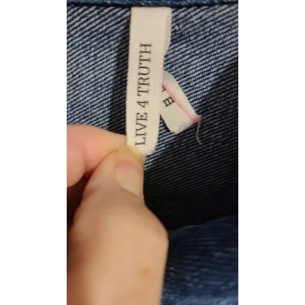 LIVE 4 TRUTH Denim Jacket Womens M Blue Button - Picture 3 of 5